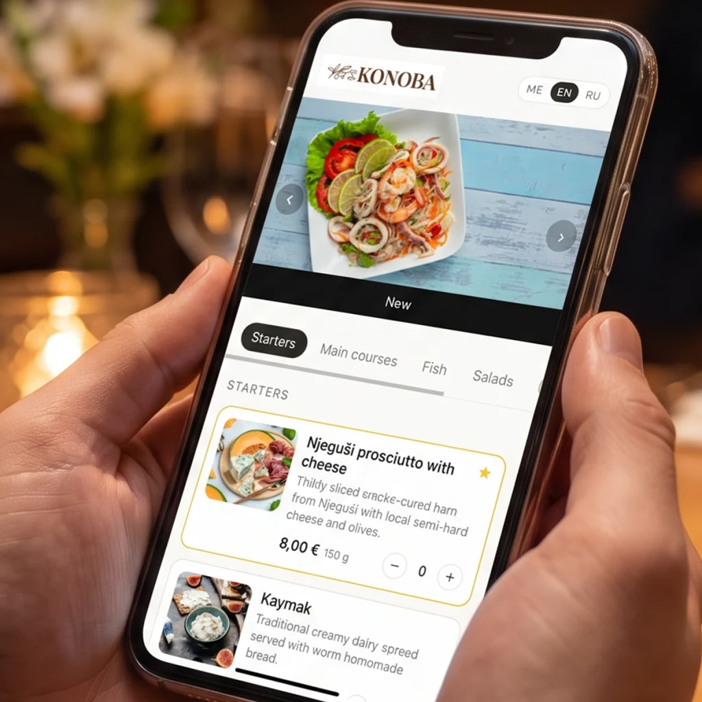 Intro Design Studio (sopstveni proizvod) — ClickMenu — platforma za digitalne QR menije